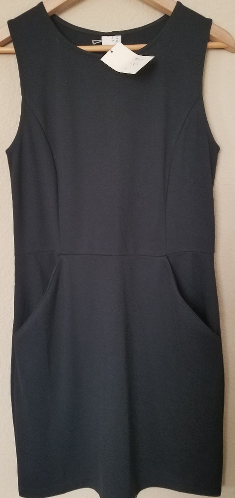 A NEW DAY  black sleeveless pocket dress